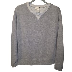 Everleigh Long Sleeve Crew Neck Terrycloth Lined Top / Sweater, Grey Sz. Medium
